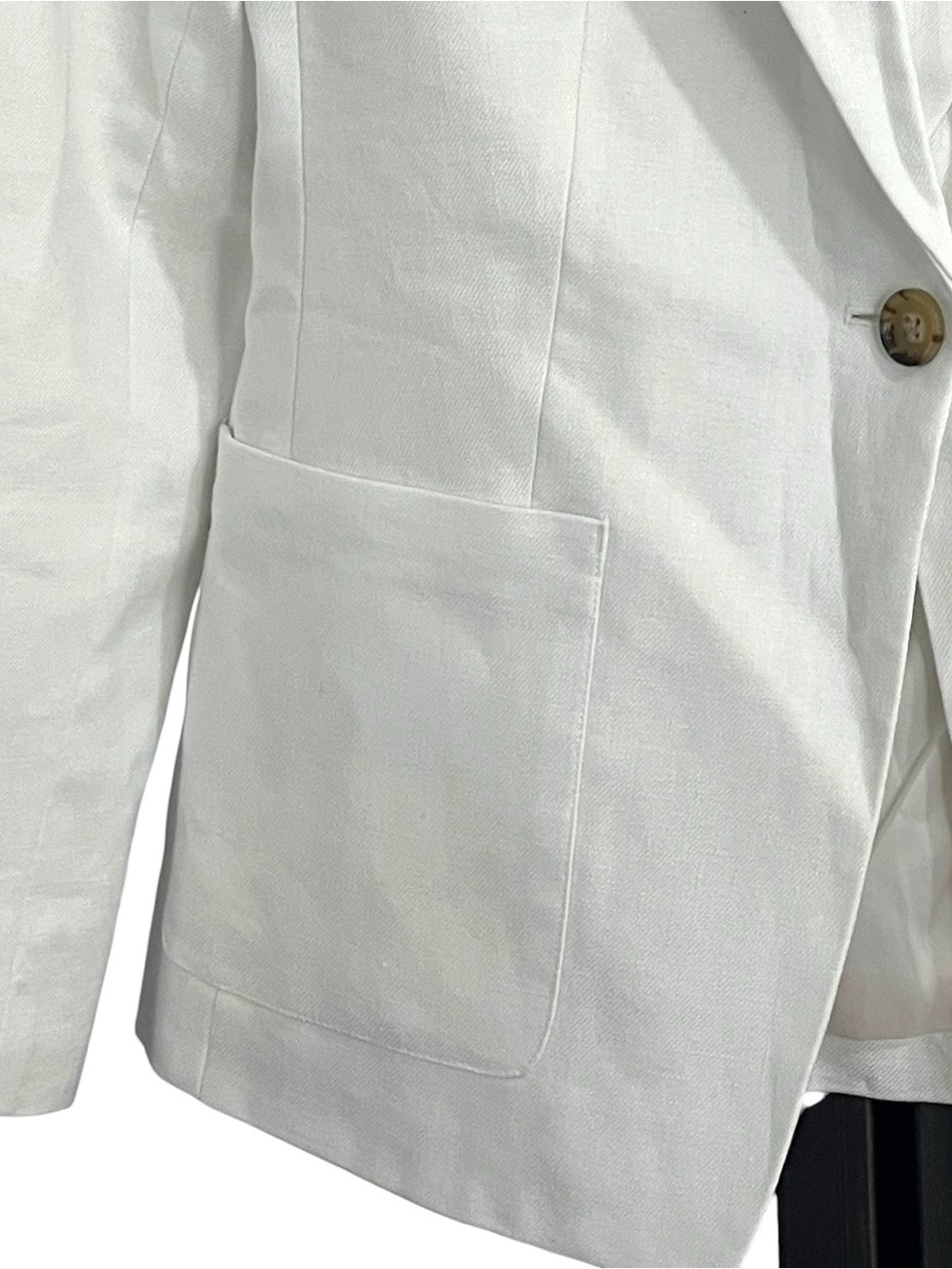 J.Crew Helena Linen Blend Blazer White One Button Career Jacket Size 6 Coastal - Picture 4 of 10